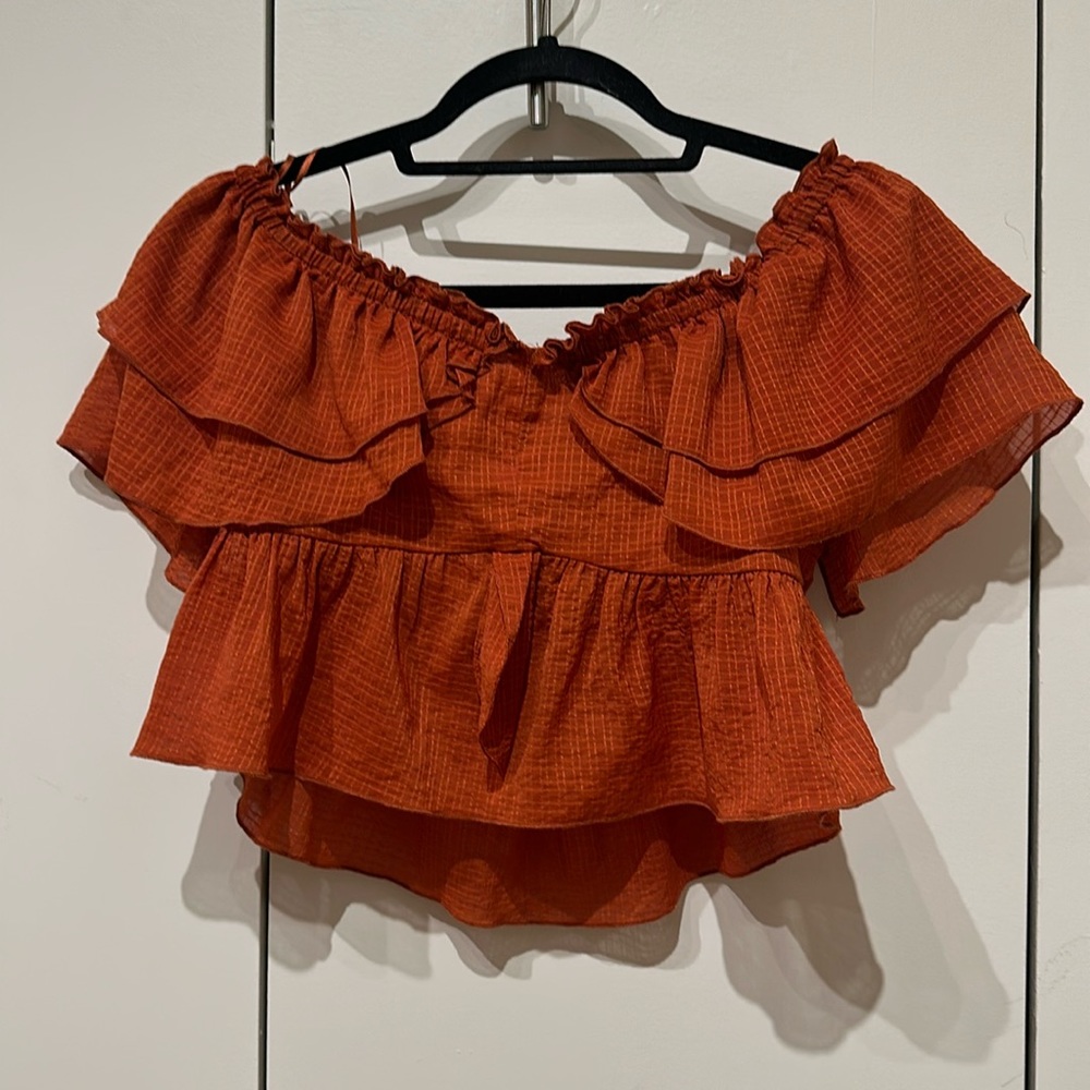 Zara orange size medium going out top